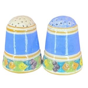 Vintage Tuscan Hand Painted Salt and Pepper Shakers Napoli Italy